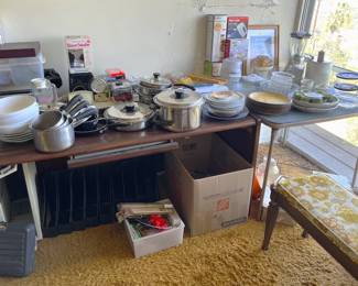 This photo shows more of the kitchen tools and appliances.