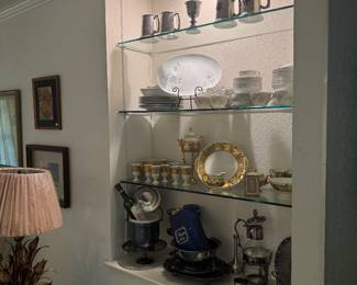 Plated, silver, pewter, porcelain, China