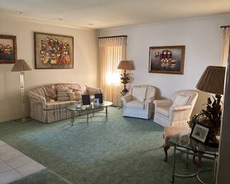 Formal dining, signed oil paintings