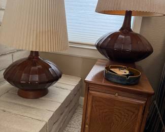 Mid century lamps , lane telephone table 