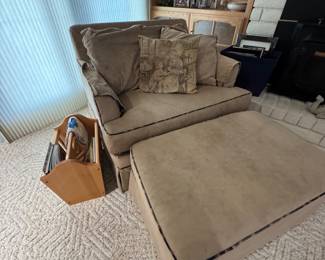 Comfortable, oversized chair, and ottoman