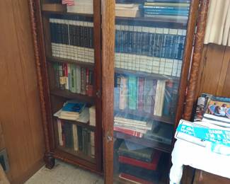 Glass Front 2 Door Oak Cabinet