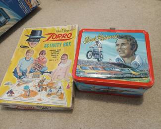 Evel Knievel Metal Lunchbox; Zorro Activity Set