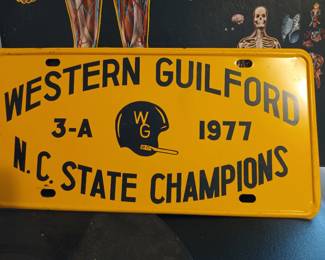 Wester Guilford High School Football State Champions License Plate