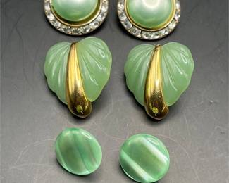 green earrings lot