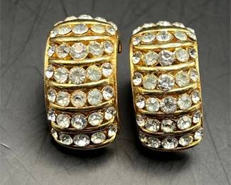 CINER Crystal Rhinestone Clip Earrings