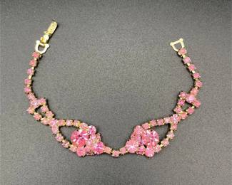 Pink rhinestone bracelet