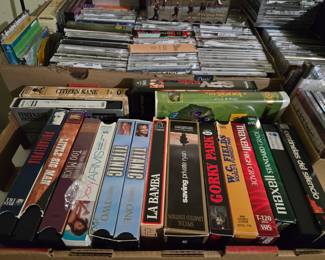Many videos, tapes, CD's