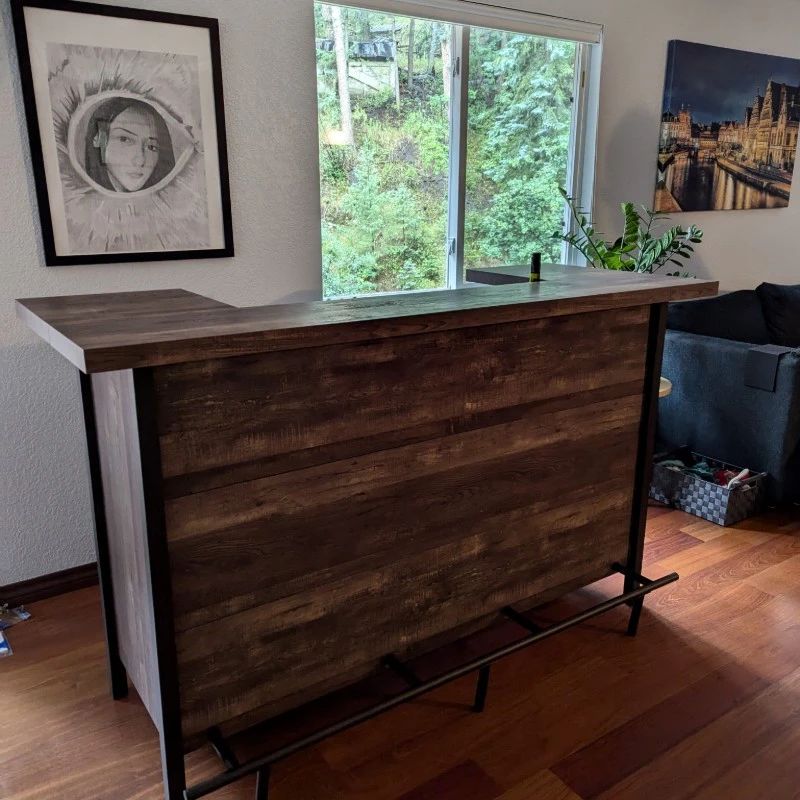 Home bar w/ 3 matching bar stools