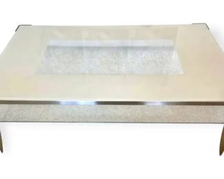 Brushed Steel Glass Top Coffee Table