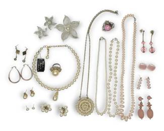 Pink  Faux Pearl Costume Jewelry