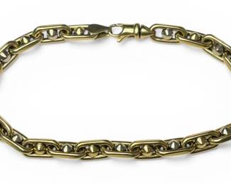 14k Gold Oval Link Bracelet 10.2g