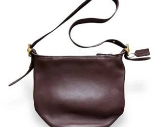 Coach Vintage Brown Leather Shoulder Bag w COA