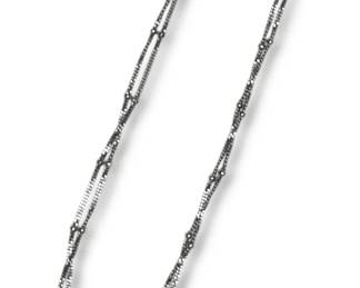 14k White Gold Bead Link Chain Necklace 4.95g