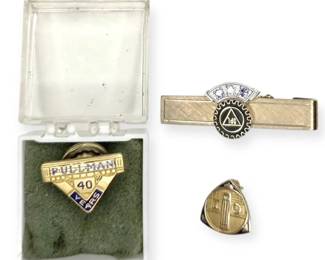 10k Gold Pin  Diamond GoldFilled Tie Clip