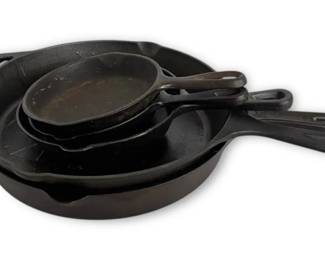 Five Cast Iron Skillets