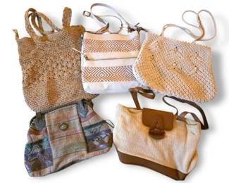 Five Woven Handbags