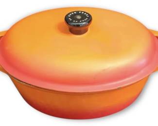 Orange Enamel Cast Iron Dutch Oven