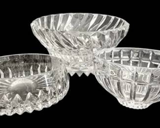 Crystal Glass Bowls  Gorham Althea, Mikasa Rainier,  Mikasa Reflections
