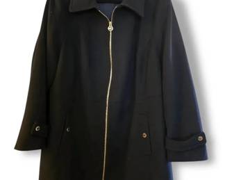 Michael Kors Black Wool Blend ClubCollar Coat Womens Size 2X