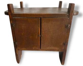 Primitive Style Short Wooden Cabinet 16 Tall