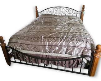 Wood  Metal King Sized Bed. Mattress  Bedding Optional
