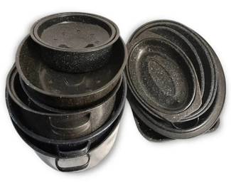 Black Granite Enamelware Roasting Dishes