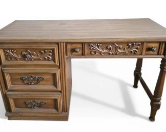 Vintage 4Drawer Wooden Desk