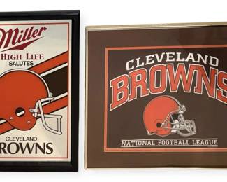 Cleveland Browns Miller High Life Salutes Bar Mirror  Framed 1998 TShirt