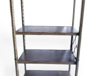Wood Look Metal Shelving w Spires