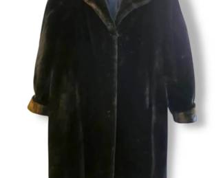 Womens Full Length Black Faux Fur Coat