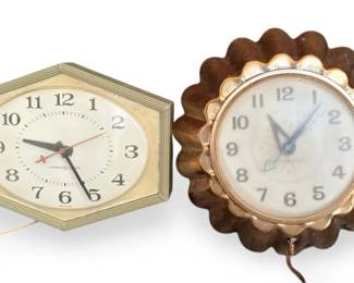 Two Vintage General Electric Wall Clocks