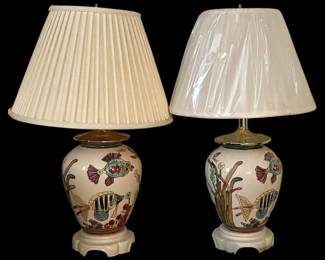 Pair of Ceramic Fish Table Lamps