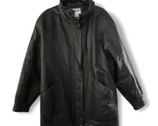 Liz Baker Essentials Black Leather Coat Womens Size 1X