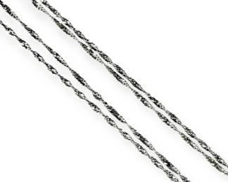 Sterling Silver Singapore Chain Necklace 3.40g