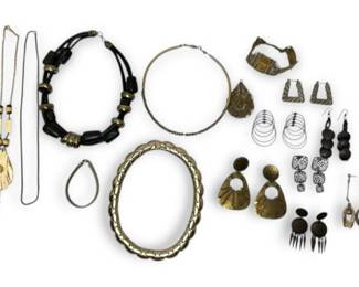 Black  GoldToned Costume Jewelry