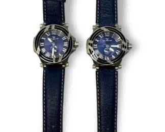 Pair of Navy Aquaswiss Bolt L Diamond Watches