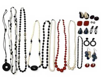 Vintage Plastic  Lucite Beaded Necklaces and Earrings