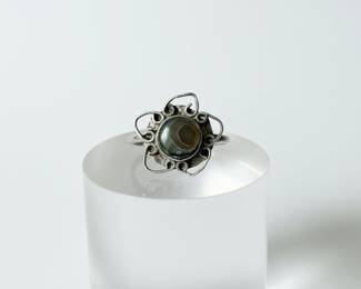 Mexican Sterling Silver Agate Ring