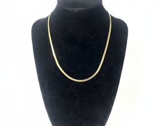14k Yellow Gold Herringbone Chain Necklace