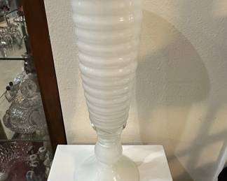 Fenton White Hobnail Milk Glass Swung Vase