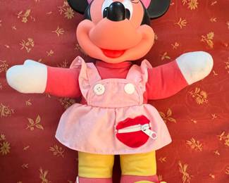 Vintage Mattel Minnie Mouse Learn to Dress Plush Doll