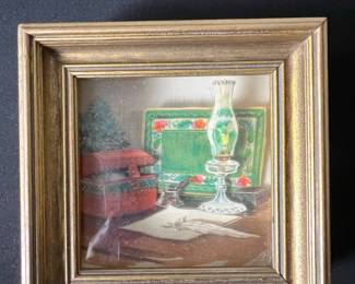 Shadow Box Diorama of a Desk Scene