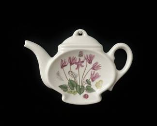 Ceramic Wall Plaque Teapot with Floral Design