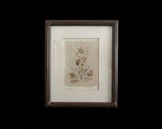 Framed Pressed Wildflower Art 'Wildflowers' by '90 Sutrain