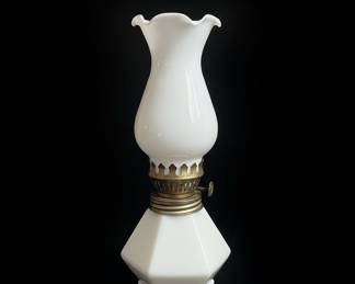 Victorian Milk Glass Oil Lamp
