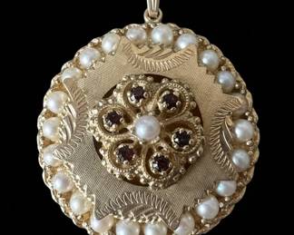 Victorian 14k Gold and Pearl Pendant