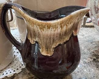Hull Pottery Brown Drip Pitcher