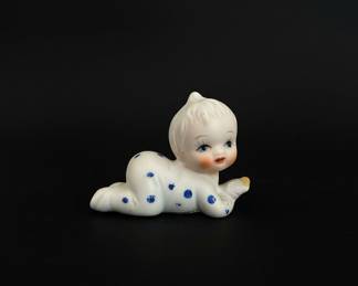 Vintage Polka Dot Baby Figurine - Kewpie Style