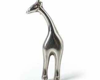 Sterling Silver Giraffe Figurine Brooch
